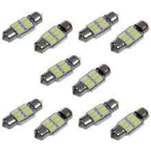 10pièces 31mm 5630 SMD 6 LED Ampoule Lampe Dome Festoon 195LM 6500K 12V Blanc