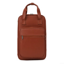 PU Leather Drumstick Bag Backpack with Multiple Pockets, WaterResistant, Dual Straps, Brown