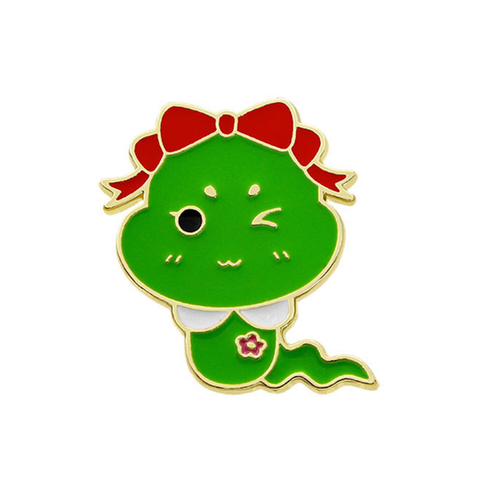 Green Unique Designs Snake Brooch Portable And Sturdy Alloy-Style 1