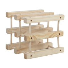 Suporte para vinhos de pinho desmontável, organizador empilhável de 3 níveis que oferece armazenamento versátil para sua coleção de vinhos,