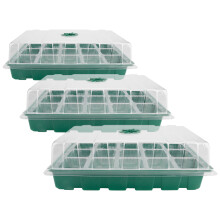 Verstelbare vochtigheidskappen, zaailingstartsets met transparante trays voor het volgen van de wortelontwikkeling, stapelbare bodemtrays om ruimte
