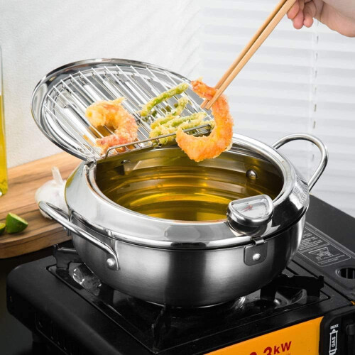 Λαβή Cold Touch, Φριτέζα Tempura Ιαπωνικού Τύπου με Αφαιρούμενη Σχάρα και Αντικολλητικό 1