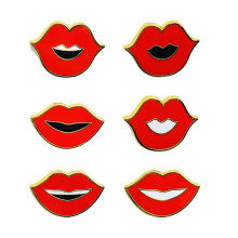 Broche à lèvres tendance en émail coloré, épingle à-costume