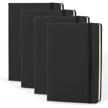 Hardcover notitieboek voor A5-formaat, kunstlederen omslag, glad papier, 192 gelinieerde pagina's, met elastische sluiting en bladwijzer, ideaal voor