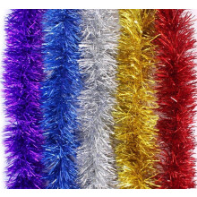 Festive Tinsel Garland For Holiday, Metallic Xmas Tree Decor With Easy Shaping Wire, Customizable Length Wedding Birthday Party Decor