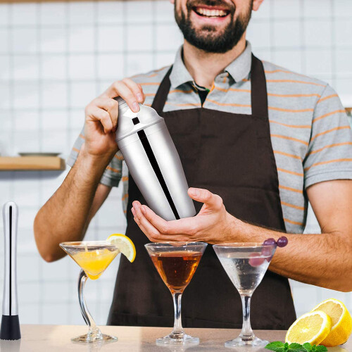 Κιτ Μπάρμαν Mixology, Σετ Σέικερ Κοκτέιλ 10 Τεμαχίων με Οργανωτή Μπαμπού, Σέικερ 1