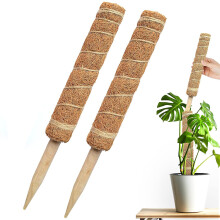 Totens para plantas de interior, hastes empilháveis de fibra de coco e musgo, design extensível para o cultivo de plantas trepadeiras, suporte
