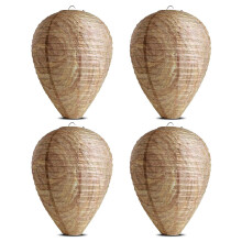 Wasp Nest Decoy Set, 4Pcs Non-Toxic Hanging Territorial Small Animal Repellent For Home Garden Protection, Realistic Size 8.5 Inch Diameter X 11 Inch
