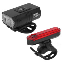 Cykelbelysning, USB-uppladdningsbart vattentätt cykelljusset med hög lumen, skal i aluminiumlegering med effektdisplay för universell passform och