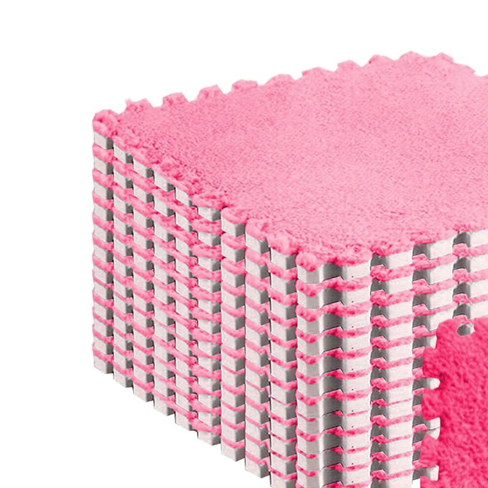 10 Stück Plüsch-Puzzle-Bodenschaummattenfliesen,