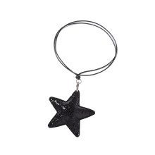 Sac délicat/pendentif étoile, collier en corde,-étoile noire