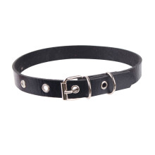 Collier ras du cou gothique Punk en cuir, chaîne de cou, à-Noir