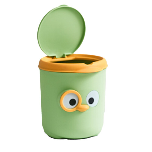 Mini Grüner Plastikmülleimer mit Deckel, 151 g Tischabfalleimer