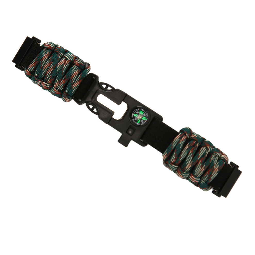 6-In-1 Paracord Watch Band 22Mm Nylon With Fire Starter & Compass 5091369140228