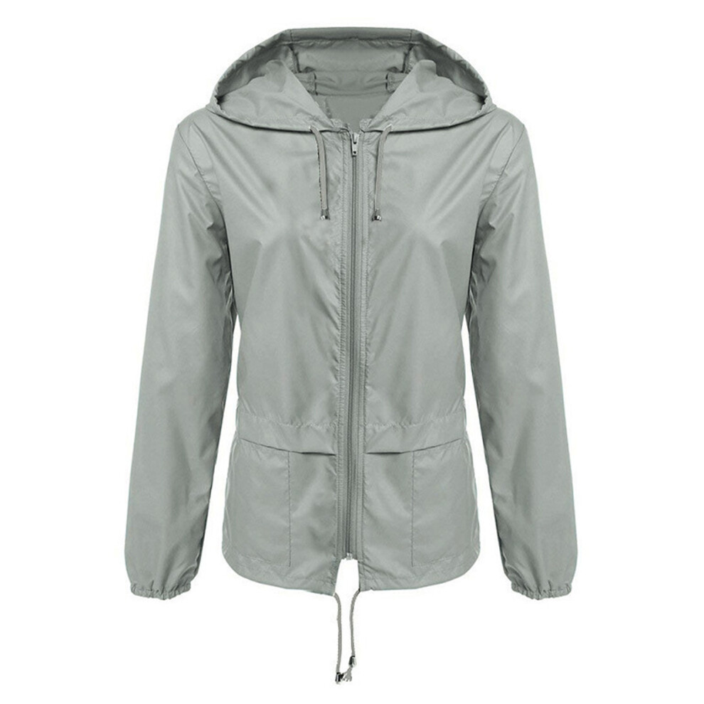 Packable Rain Jacket Women Waterproof Lightweight Hooded Windbreaker, Drawstring Hooded Outdoor Hooded Raincoat With Breathable Fabric, For Camping Hi 9130438447779
