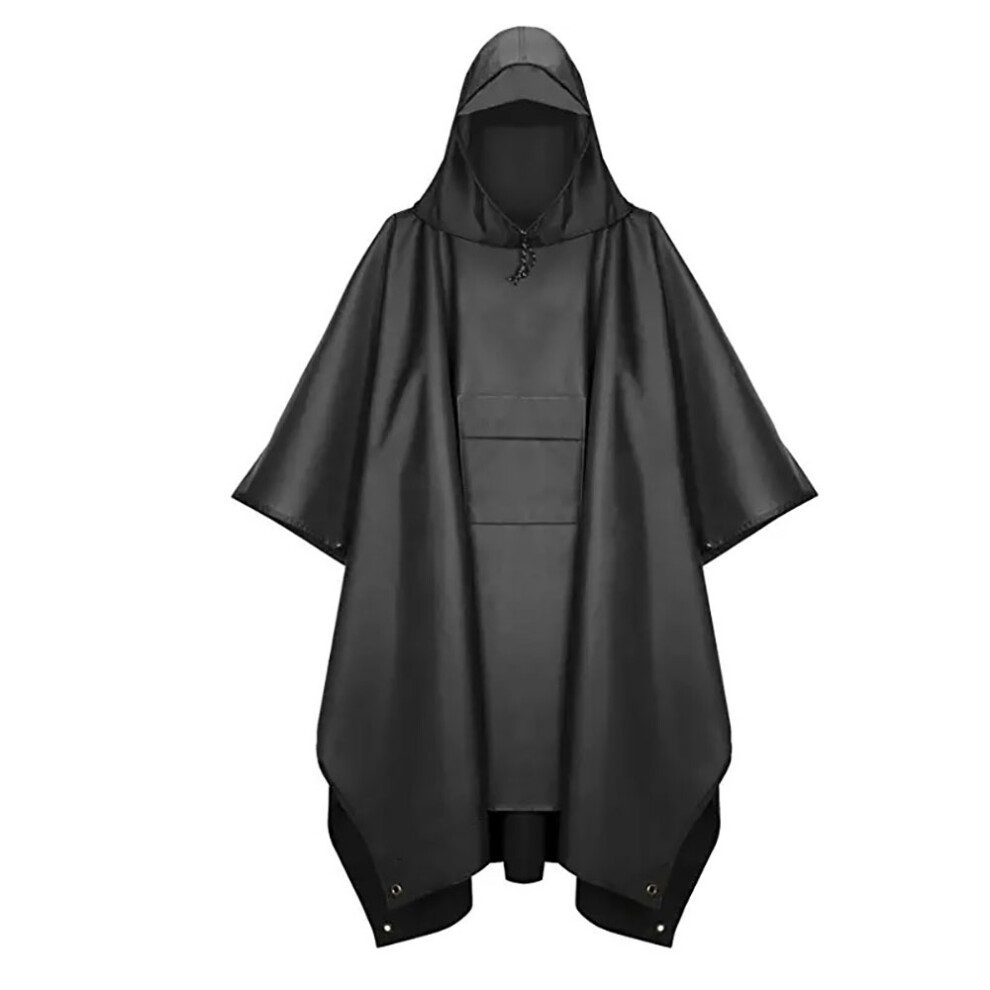Reusable Raincoat For Outdoor Enthusiasts, Breathable Fabric Adjustable Snap Cuffs Lightweight Rainwear Hooded Poncho For Hiking Running Events 9130438447663