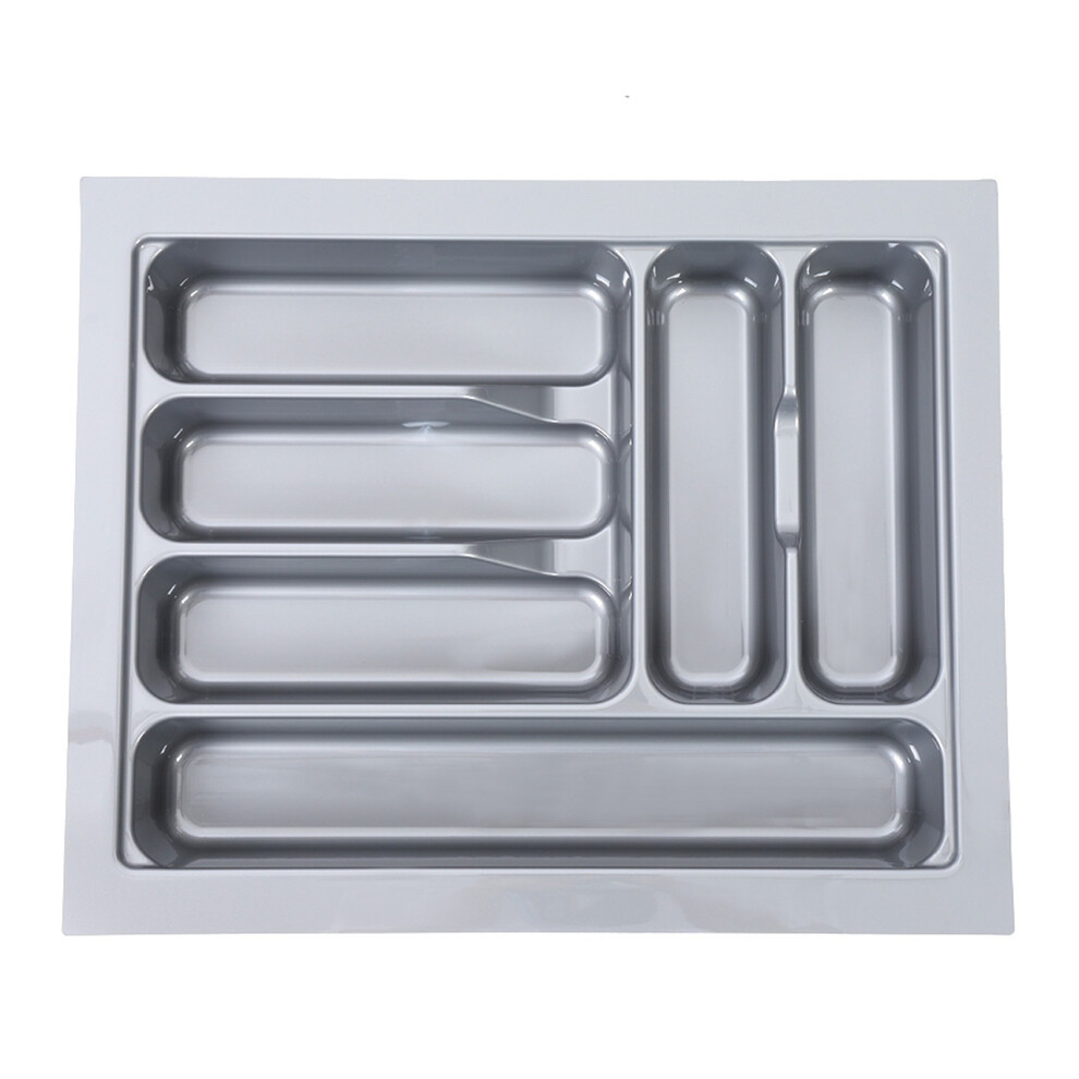 Plastic Cutlery Organizer With Six Sections Kitchen Drawer Storage Tray For 400Mm Wide Drawers Multi Functional Silverware Holder For Cutlery Jewelry 9074015570668