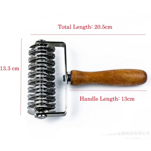 Comfortable Solid Wood Handles Dough Roller, Wooden Handle, Multi-Function Use For Bakers, Easy to Use For Creating Lattice Patterns, High Quality 2