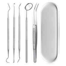 Dagelijkse mondverzorgingsproducten, 5 roestvrijstalen tools met antisliphandvatten, nauwkeurig vervaardigd voor effectieve persoonlijke hygiëne en
