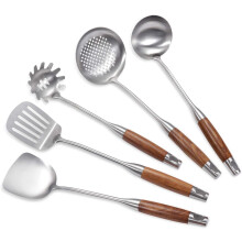 Utensílios de cozinha em aço inoxidável, conjunto de utensílios de cozinha com cabo ergonômico e confortável para entusiastas da culinária,