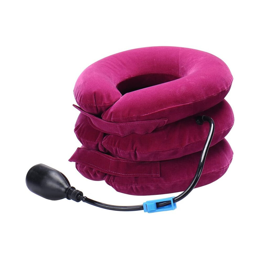Ergonomic Design Cervical Neck Traction Device, Inflatable and Adjustable for Spinal Alignment, Neck Pain Relief Device with Easy to Use and Carry