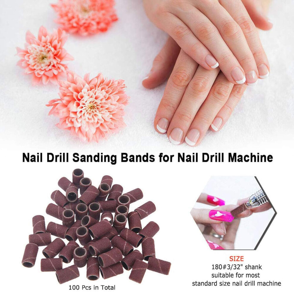 Professional Studio Use Sanding Bands, 100Pcs High Hardness Durable Material For Nail Drill, Multi-functional Accessories For Manicures And