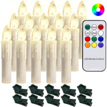Bougies lumineuses LED à effet scintillant pour décoration de Noël, bougies de fenêtre blanc chaud avec télécommande à piles, bougies sans