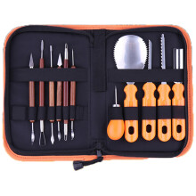 Kit profissional para esculpir abóboras, resistente e durável, com bolsa de armazenamento com zíper, ferramentas de bricolagem versáteis e de