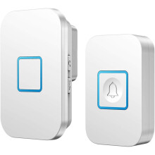 Sonnette sans fil pour la maison, sonnerie puissante avec LED clignotante, sonneries traditionnelles et niveaux de volume, bouton-poussoir étanche