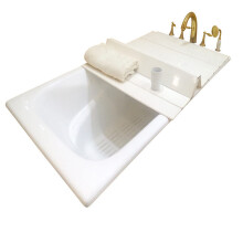 Bathtub Insulation Cover 66x116x0.65 cm White Louvered Foldable Tray Lid