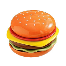 Stackable Dinnerware Set 6Layer Burger Shape Colorful Ceramic Dessert Plates for Party and Wedding