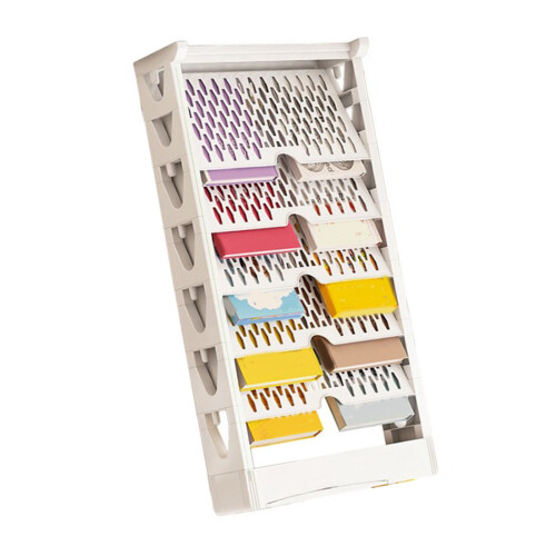 Large 5-Layer White Plastic Bookshelf – Space Saving, Multipurpose Storage