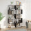 Homcom HOMCOM 5-tier Bookcase Storage Display Shelving S Shape design Unit Black 7