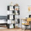 Homcom HOMCOM 5-tier Bookcase Storage Display Shelving S Shape design Unit Black 8