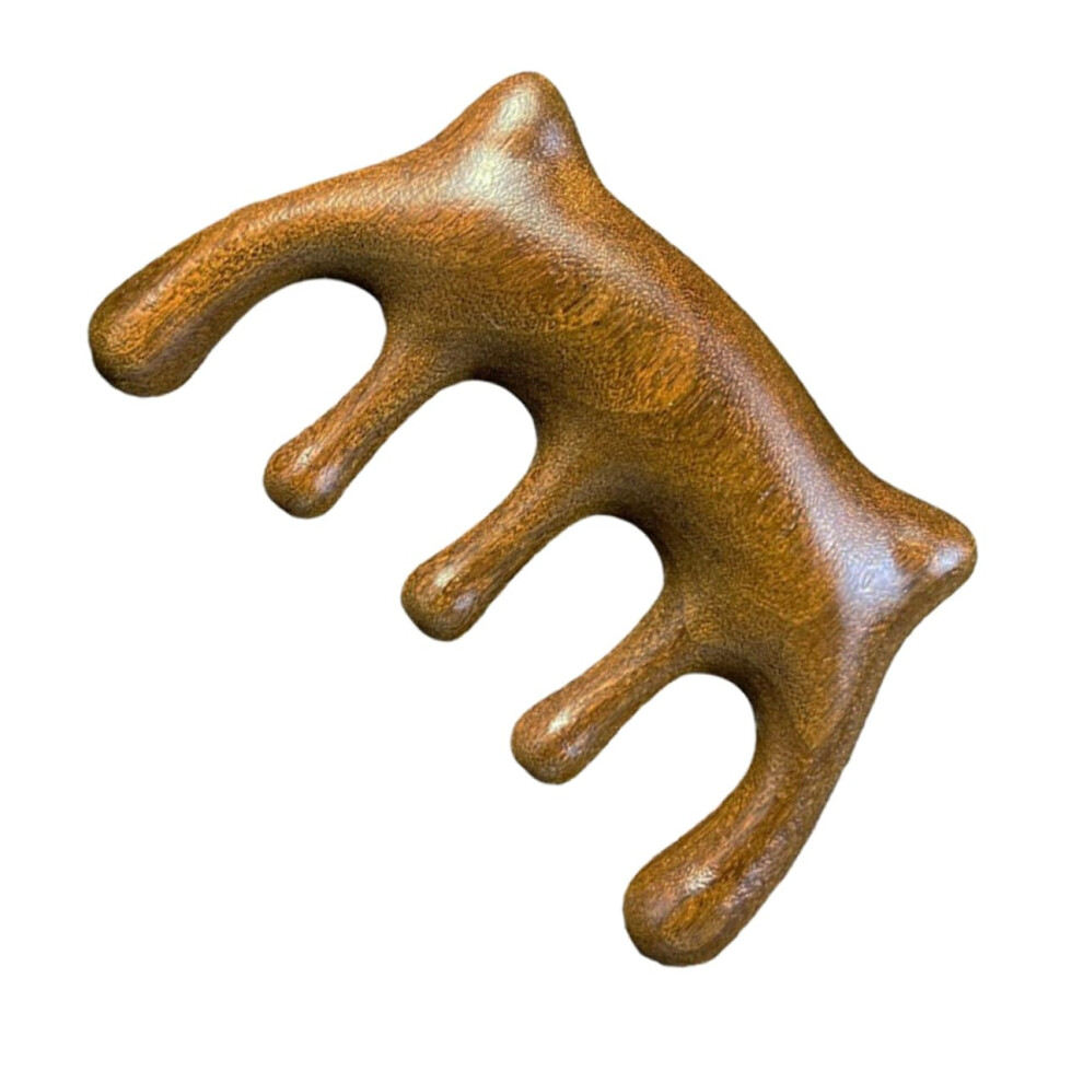 Wooden Scalp Massager Comb with Ergonomic Grip for Dandruff Removal and Acupoint Therapy