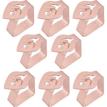 Pinces à nappe de pique-nique : 8 pinces à nappe en acier inoxydable de haute qualité, élégant motif de feuilles ajourées pour tables