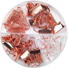 Versatile Utility Binder Clip Paper Clamps, Easy To Use Widely Used for Office Business School Home, 4 Assorted Sizes in Clear Acrylic Box, Durable an