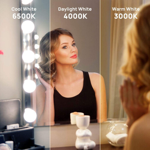 Multifunctional Vanity Lights for Mirror, Button Control Brightness Hollywood Mirror Light Kits, 15.3ft Long with 9-Level Dimming for Personalized 1
