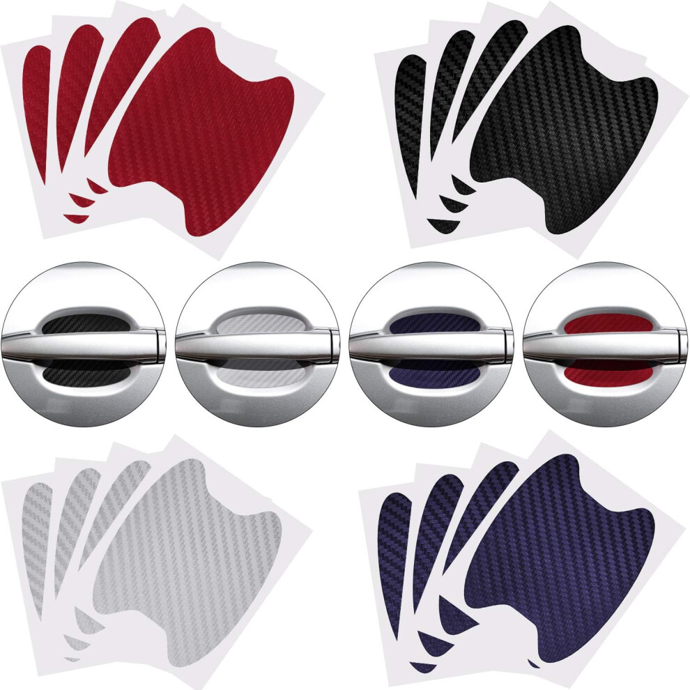 Non-Marking Protective Pad, Effective Protection Film Anti-Scratches Door Cup Protector, Carbon Fiber Personalize Protective Film For Most Car 9423501045423