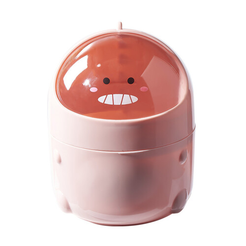 Mini Kunststoff-Desktop-Mülleimer mit Deckel – Pink, Einfaches Aufbewahren, 0,5L 1