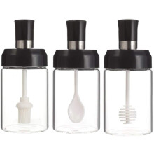 Récipients à épices avec pots en verre transparent et design transparent, joint en silicone étanche à l'humidité pour une conservation