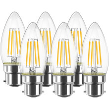 Ampoules à filament LED non dimmables à faible consommation d'énergie, décoratives, pour petits espaces, pour lustres, forme bougie type B,