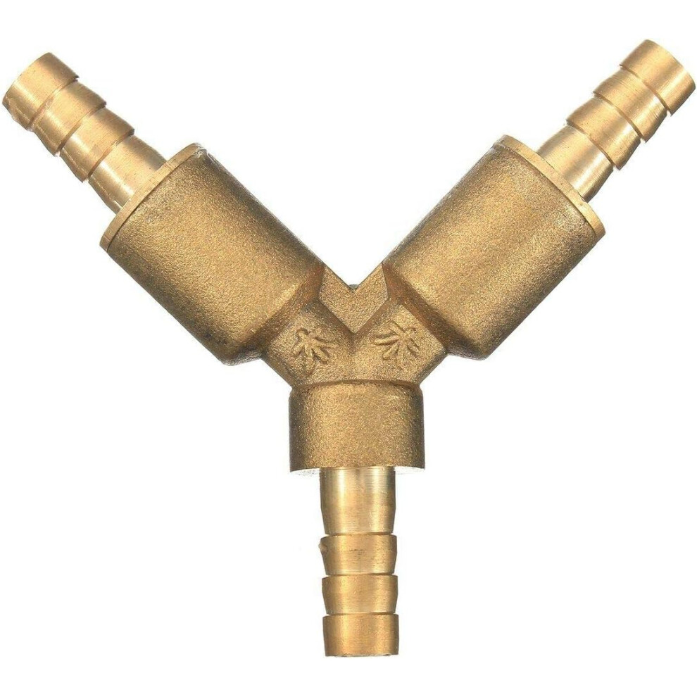 Three Way Union For Irrigation Piping System, High Pressure Resistance Y Shaped Shut-Off Ball Valve, Durable Corrosion Resistant Brass Barb Fitting, 9169997983558