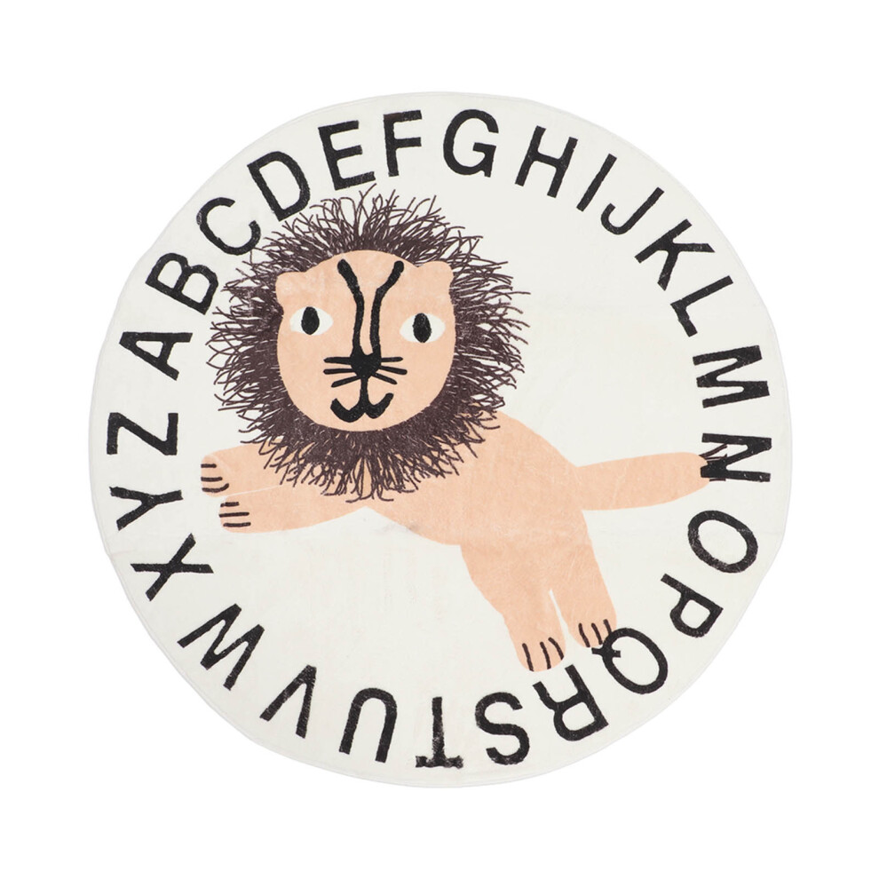 Runde Teppichmatte mit Tiermotiv, Cartoon-Motiv,