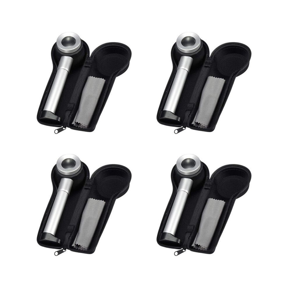 4pcs Handheld 45X Folding Linen Tester Metal Magnifiers Cloth Thread Counter Magnifier Magnifying Glass with Light
