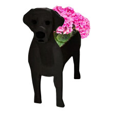 Grazioso Vaso da Fiori per Cani da Giardino, Regalo di Compleanno per Vasi da Fiori per Cani, per Ufficio, Decorazione per Interni/Esterni Nero