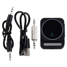 5.3 AUX Car Adapter Audio Receiver Cancelling Car Music Adapter Built-in Mics Hands-Free Black