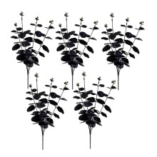 Black Eucalyptus Branch Black Flower Artificial Eucalyptus Black Artificial Flower Used for Halloween Decoration