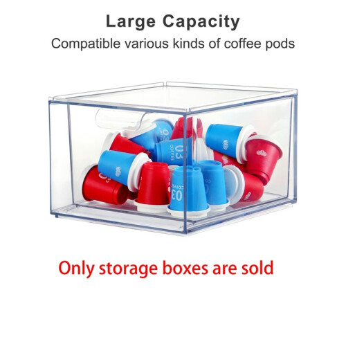 2PCS K Cup Organizer Coffee Pod Storage Container Stackable Drawers for Creamer Suger, Coffee Bar Organizer 1