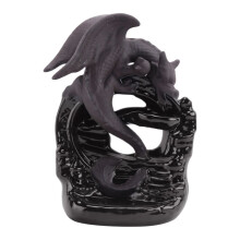 Drachen Zen Dekor Wasserfall RäUcher Kegel Halter RäUchergefäß Brenner RäUchergefäß Fackel RäUcherstäBchen Meditation RüCkfluss